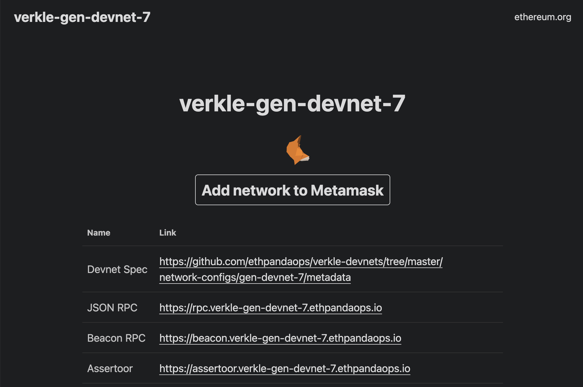 Verkle Testnet Devnet 7 - Test Monitor
